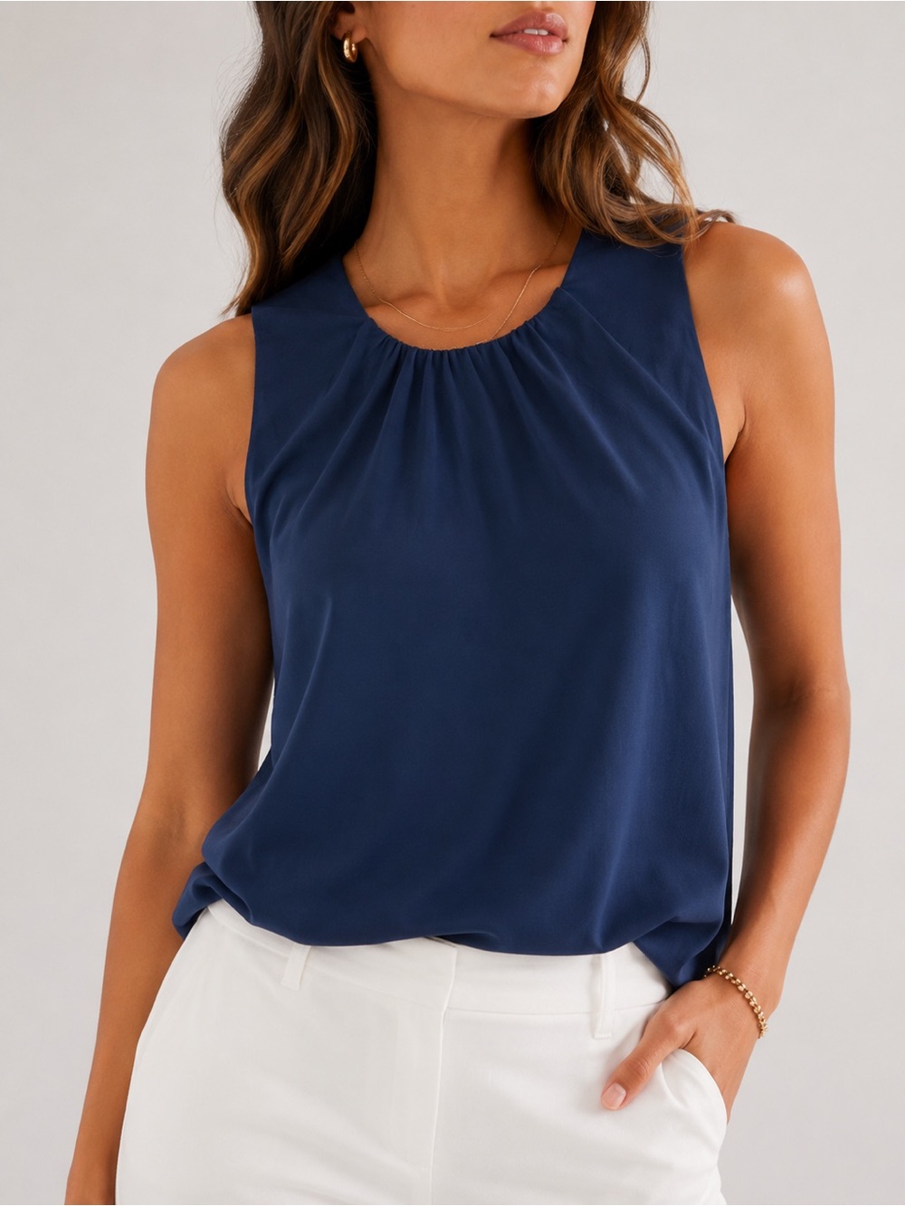 Banana Republic Blue Sleeveless Blouse Viscose Top Size Small NWT